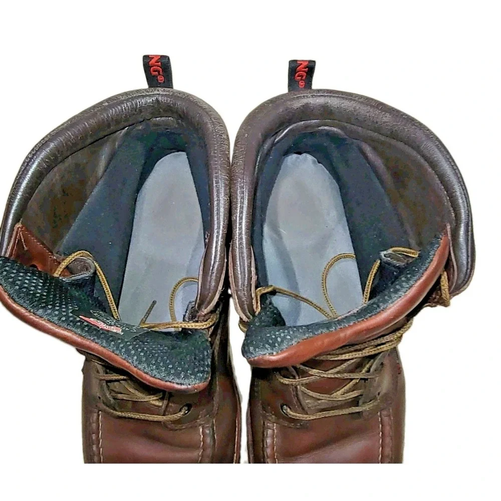 Red Wing Traction Tred 405 Waterproof Soft Toe Leather Boots Men's Sz 12 D Brown
